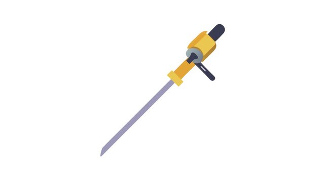 Flat vector icon of handheld hydraulic jackhammer on White