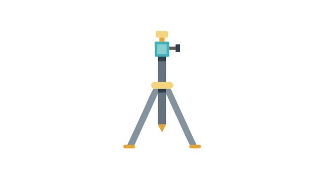 Simple flat illustration of blue and gray camera tripod