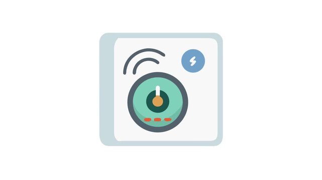 Illustration of smart thermostat in flat style, technology concept