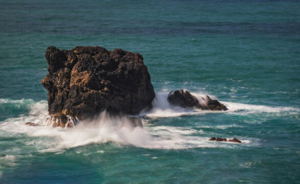 North coast of Gran Canaria, Canary Islands, Arucas Municipality, path Punta de Arucas - Banaderos and Caidero Beach. Long exposure picture, March 2026. Spain