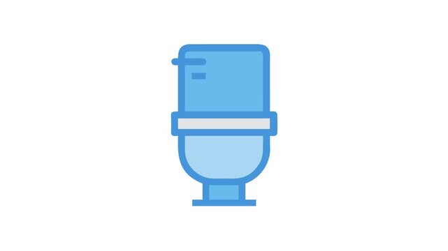 Blue toilet icon on White Background in flat style