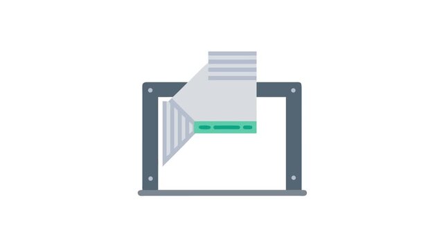 Abstract document scanner icon in flat vector style art