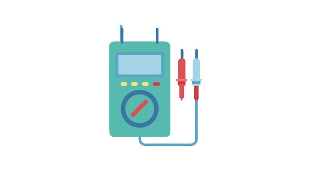 Isolated vector illustration of analog multimeter with probes on White