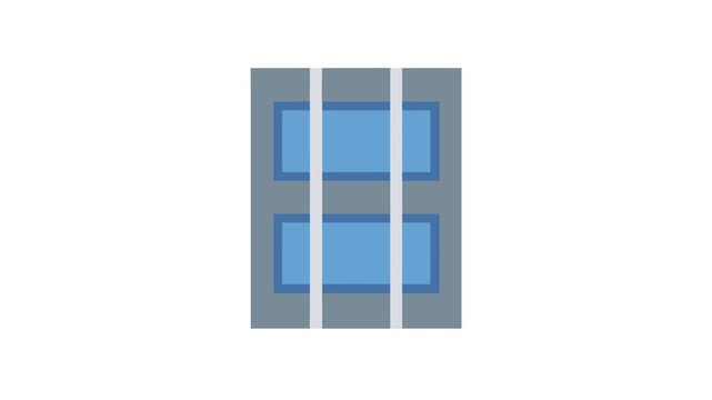 Abstract graphic jail cell illustration against a White Background