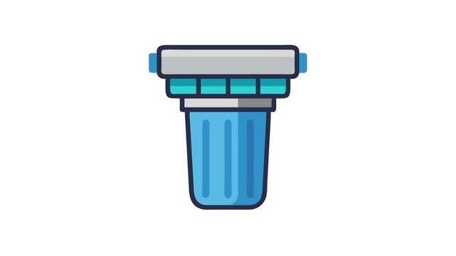 Blue water filter icon illustration on White Background