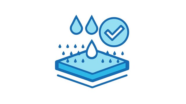 Waterproof material and check mark on White Background