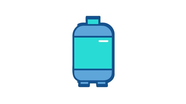 Isolated blue water tank illustration on solid black backdrop