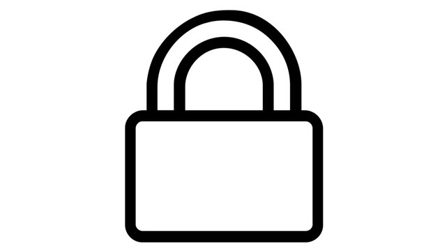 Professional silver metal padlock in locked position vector icon, clean minimalist illustration for commercial security systems and personal data protection hardware isolated on white background.
