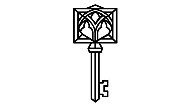 Sophisticated silver ornate skeleton key vector illustration featuring a highly detailed decorative bow, ideal for concepts of safety, privacy, and classic antique styling in modern graphics.