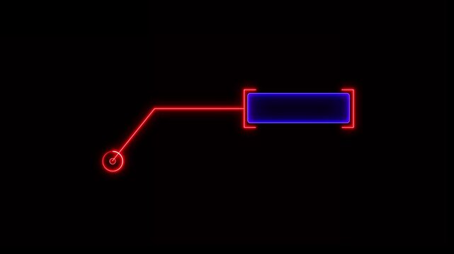 Animated callout lines for text and data. HUD element on a black background.Futuristic Glow HUD Callout Animation &ndash; Digital Six-Pack Motion Graphics on Black Screen