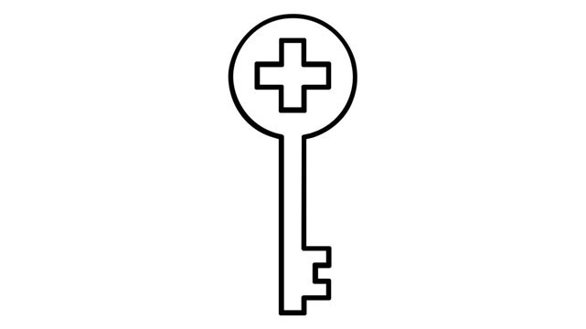 Elegant ornate silver skeleton key vector icon with an intricate decorative bow, representing security, access, and vintage elegance for high-quality graphic design and branding illustrations.