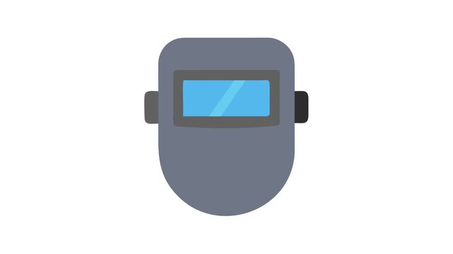 Isolated welding mask graphic on White Background in flat style