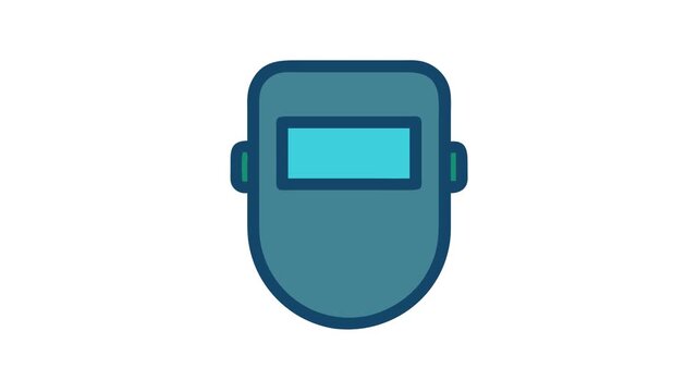 Simple flat design of a welding helmet mask