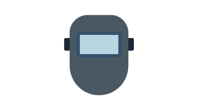 Isolated blue and grey welding mask flat vector illustration