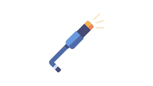 Dental curing light tool against White Background flat vector