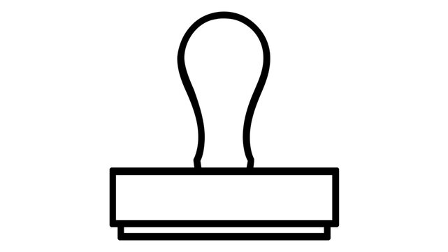 Traditional timber grip ink imprinter with a dense elastomer padding for validating official certificates and certifying administrative permissions in a formal bureau context.