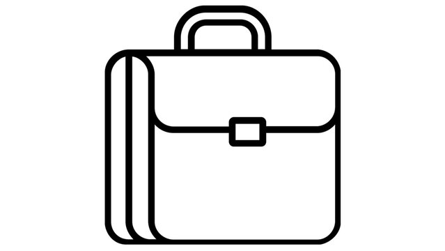 Elegant black leather business briefcase with silver metal lock vector icon illustration isolated on white background for professional office management corporate lifestyle and career achievement