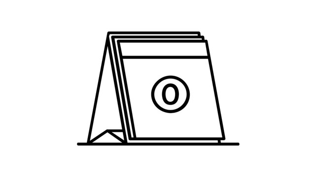 Desktop flip calendar vector icon showing a specific date circled in red, minimalist illustration for business scheduling, appointment planning, deadline reminders, and office time management.