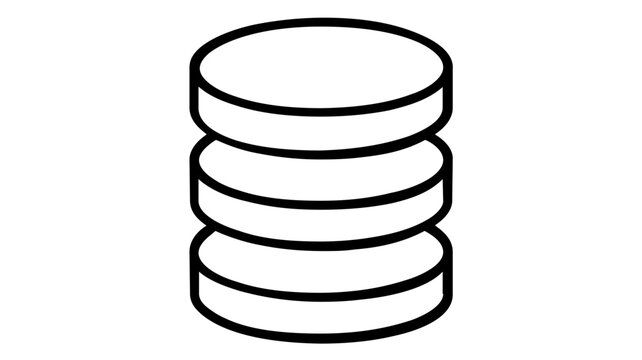 Stacked coins vector icon illustration showing a neat vertical stack of shiny gold and silver coins representing financial success, business growth, profit margins, and monetary investment.