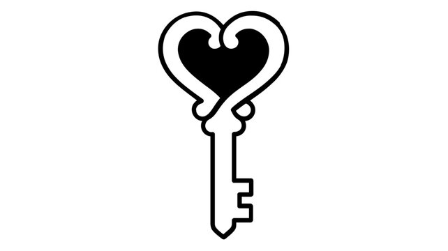 Decorative brass skeleton key vector icon for human resources and career opportunity concepts. A minimalist flat illustration of a vintage key representing job recruitment and success symbols.