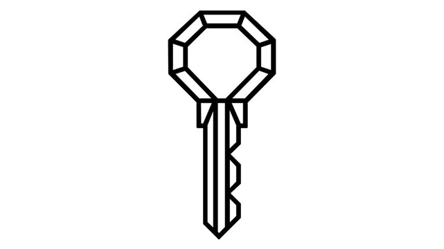 Ornate silver skeleton key vector icon for bank vault security, featuring intricate antique design elements for financial safety, luxury wealth management and professional banking illustration.