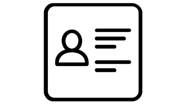 Professional resume icon for job application and curriculum vitae review representing recruitment and human resources as a clean minimalist vector illustration for career development.