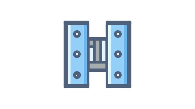Flat Icon Illustration of Modern Hinge on White Background