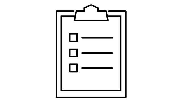 Logistics clipboard form vector icon featuring a silver metal clipboard holding a printed manifest with checkmarks, professional flat illustration for shipping inventory and document management.