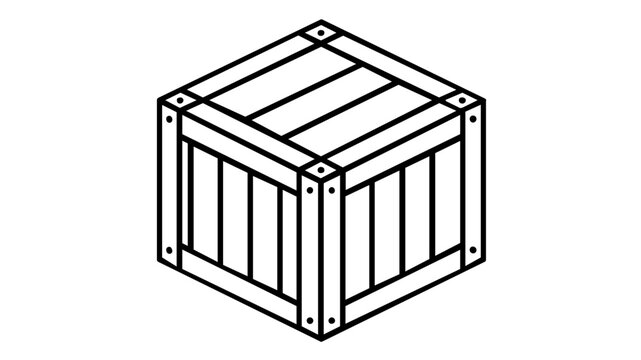 Sturdy reinforced wooden crate for logistics and shipping vector icon. This heavy duty industrial cargo container illustration is perfect for transport, distribution, and freight delivery concepts.