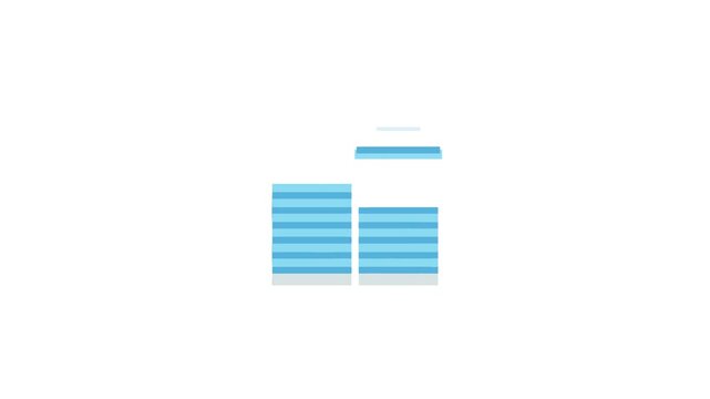 Cartoon flat window illustration with blinders on a White Background