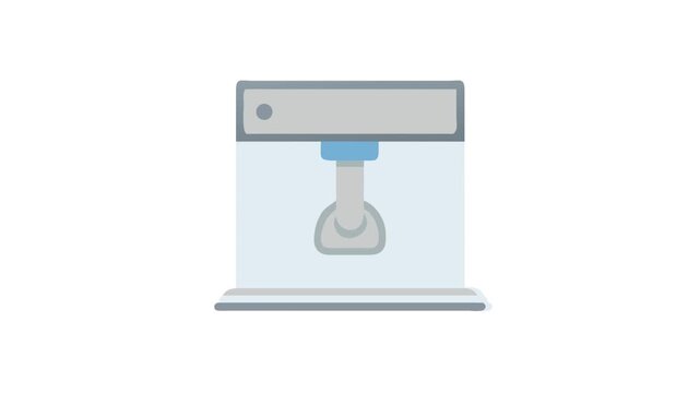 Stylized light blue coffee maker on a White Background