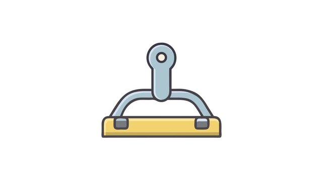 Stylized icon of a flatbed dolly on White backdrop