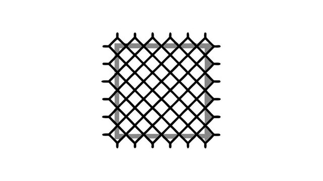 Gray dashed square frame on a dark background