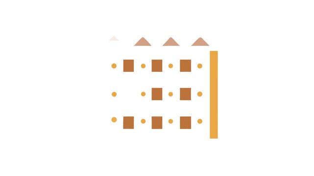 Stylized wooden fence illustration on White Background, simple design