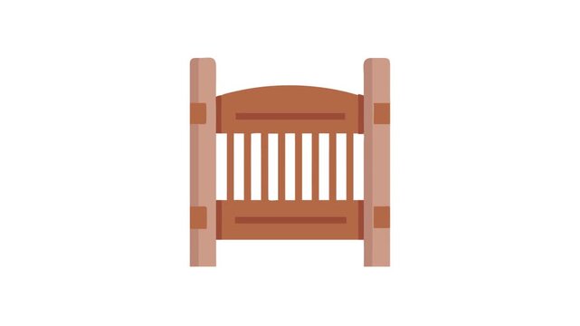 Simple flat design wooden fence vector illustration isolated art