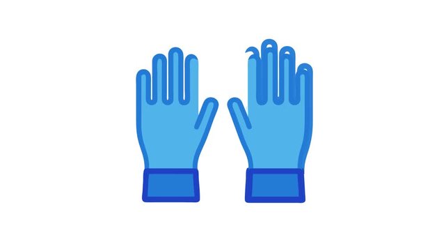 Pair of protective blue gloves against a White Background
