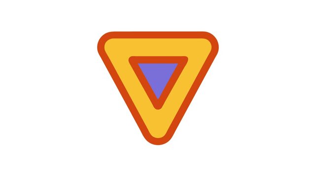 Vibrant abstract triangle shape with layered outline design