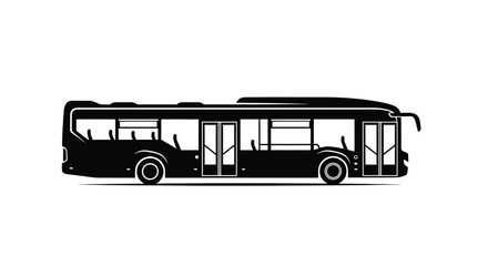 Black bus silhouette side view transportation vehicle silhouette high quality professional © Jewel