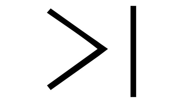 Vertical rectangle prompt cursor next to a command line interface, minimalist vector icon for software programming, data science input, terminal coding, and system command illustration.