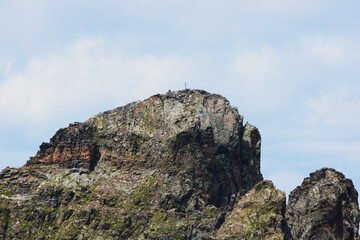 Fototapeta premium The Pizzo Recastello Alpine peak, a mountaineering destination in the Orobie Alps. Lombardy, Italy 