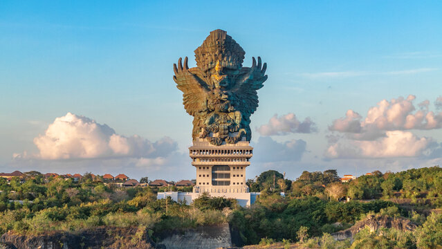 front view of Garuda Wisnu Kencana(GWK) Uluwatu，Bali Island