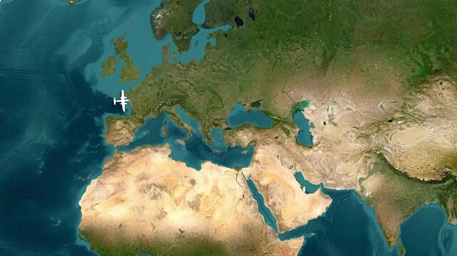 World War II Animation Showing the Atomic Bombing of Hiroshima and Nagasaki on a Japan Map