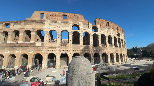 The great Colosseum of Rome, Italy, is one of the wonders of the world. images from day to night.