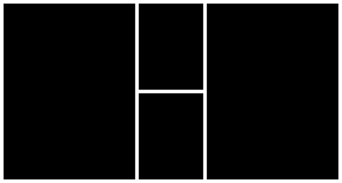 blank photo collage 4 frames, black moodboard vector layout, family portraits template