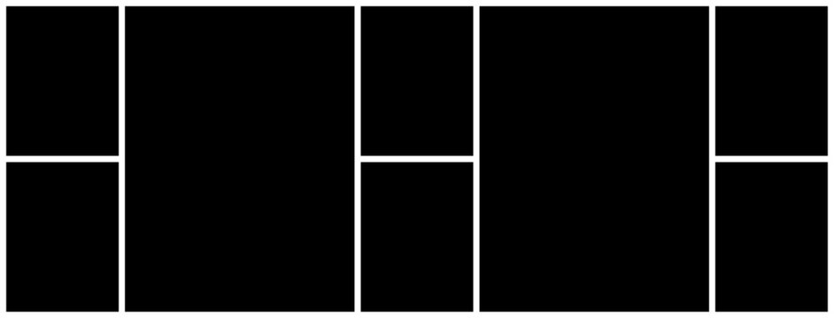 blank photo collage 8 frames, black moodboard vector layout, family portraits template