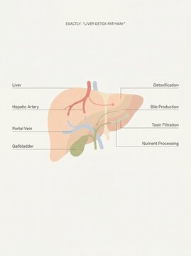 The liver detox pattern diagram shows liver function and structure