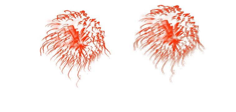 Red abstract firework explosion elements for design and decoration