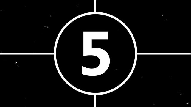Simple 10s countdown symbol with noise effect. Ten to one countdown animation.