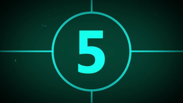 Simple 10s countdown symbol with noise effect. Ten to one countdown animation.