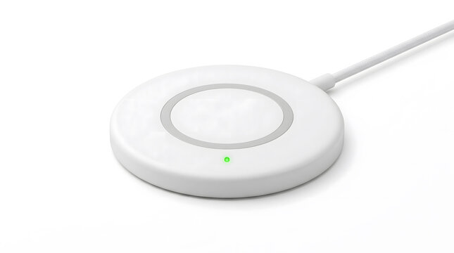 Modern inductive charger for smartphones: Wireless power station mockup for tech branding